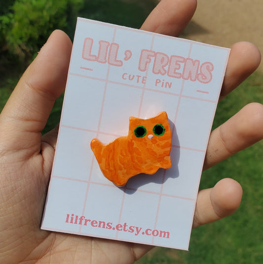 Orange Cat Pin