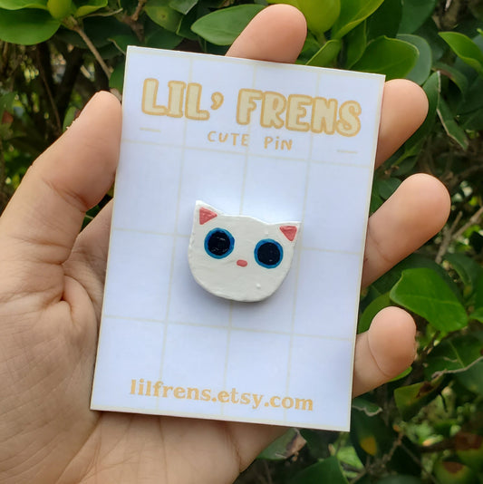 White Cat Pin