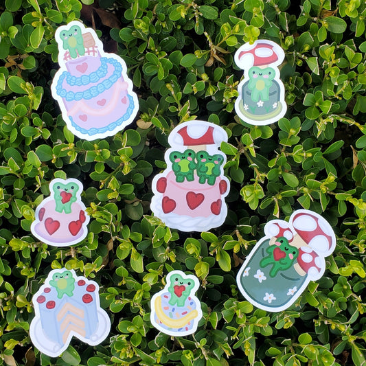 Froggy Cake Sticker Pack of 7